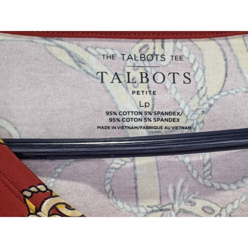Talbots Tee Long Sleeve 95% Cotton 5% Spandex V Neck Burnt Orange Gold L Petite - Picture 4 of 5